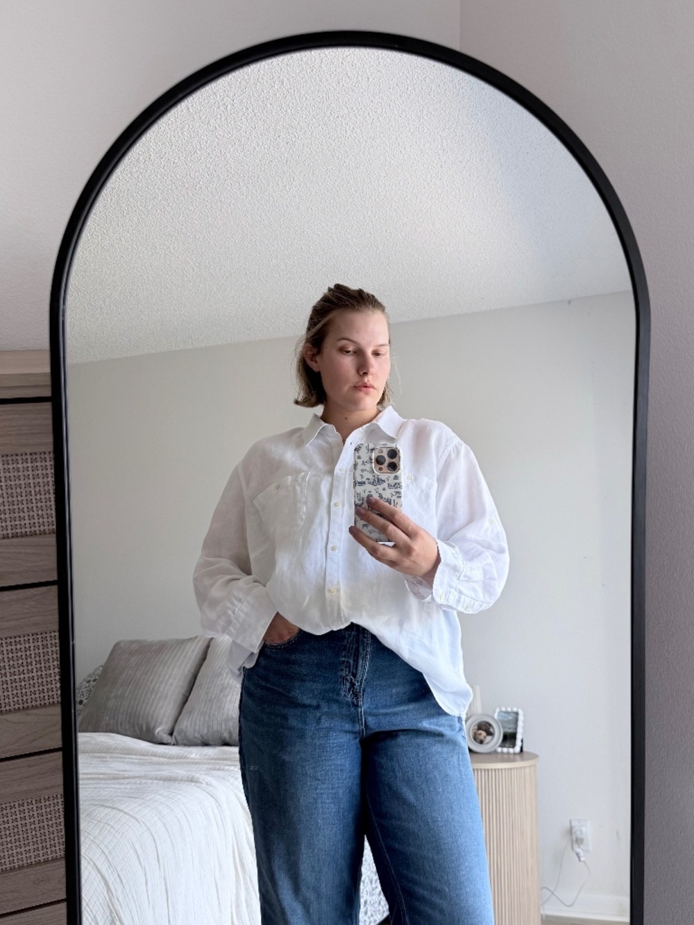 Lauren Ralph Lauren White Linen Button Down Shirt XL 2XL